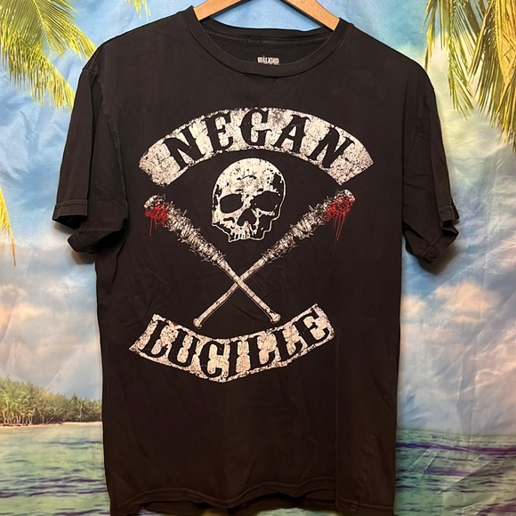 Distressed Negan / Lucille The Walking Dead T-shirt - Picture 1 of 5